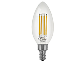 Euri 5.5W B-10 3000K 90 CRI Filament LED Bulb, Enclosed Fixture and Wet Rated, JA8 Compliant (Pack of 4)