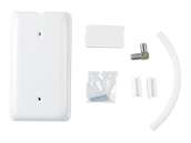 Sleek Socket 1-Gang Wall Plate, Coaxial only, Female to Female 90 Degree Connector and Adhesive Cable Management Kit