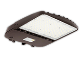 Energetic Lighting Dimmable 100 Watt Slim LED Area Fixture With Yoke/Trunnion Mount, Type III, 5000K, 200-400 Watt Equivalent