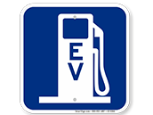 Electric Vehicle Charging Station Sign 12x12 Blue Reflective Aluminum