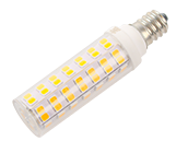 Bulbrite Dimmable 6.5W 120V 3000K T6 Clear LED Bulb, E12 Base, Enclosed Fixture Rated