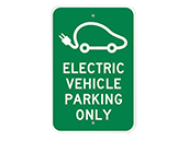 Reserved Parking: Electric Vehicles Parking Only 12x18 Inch Green Reflective Aluminum