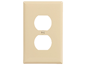 Eaton Single-Gang Duplex Receptacle Wallplate, Mid-Size, Ivory Finish (Pack of 25)