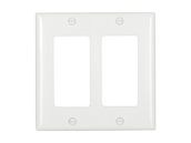 Eaton Standard Size Two- Gang Decorator or GFCI Wallplate, White Finish (Pack of 10)