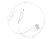 Light Efficient Design 2-Foot 120V Plug and Cord with Switch For LED LBI BarKits White
