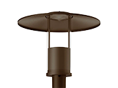 Westgate LED Decorative Top-Hat Post Top Fixture Wattage and Color Selectable with Indirect Light Bronze Finish