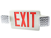 Exitronix LED Dual Head Emergency Exit Sign Includes Battery Backup and Two Adjustable Lamp Heads