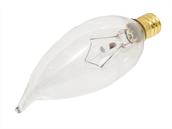 Bulbrite 40W 130V Clear Bent Tip Decorative Bulb, E12 Base